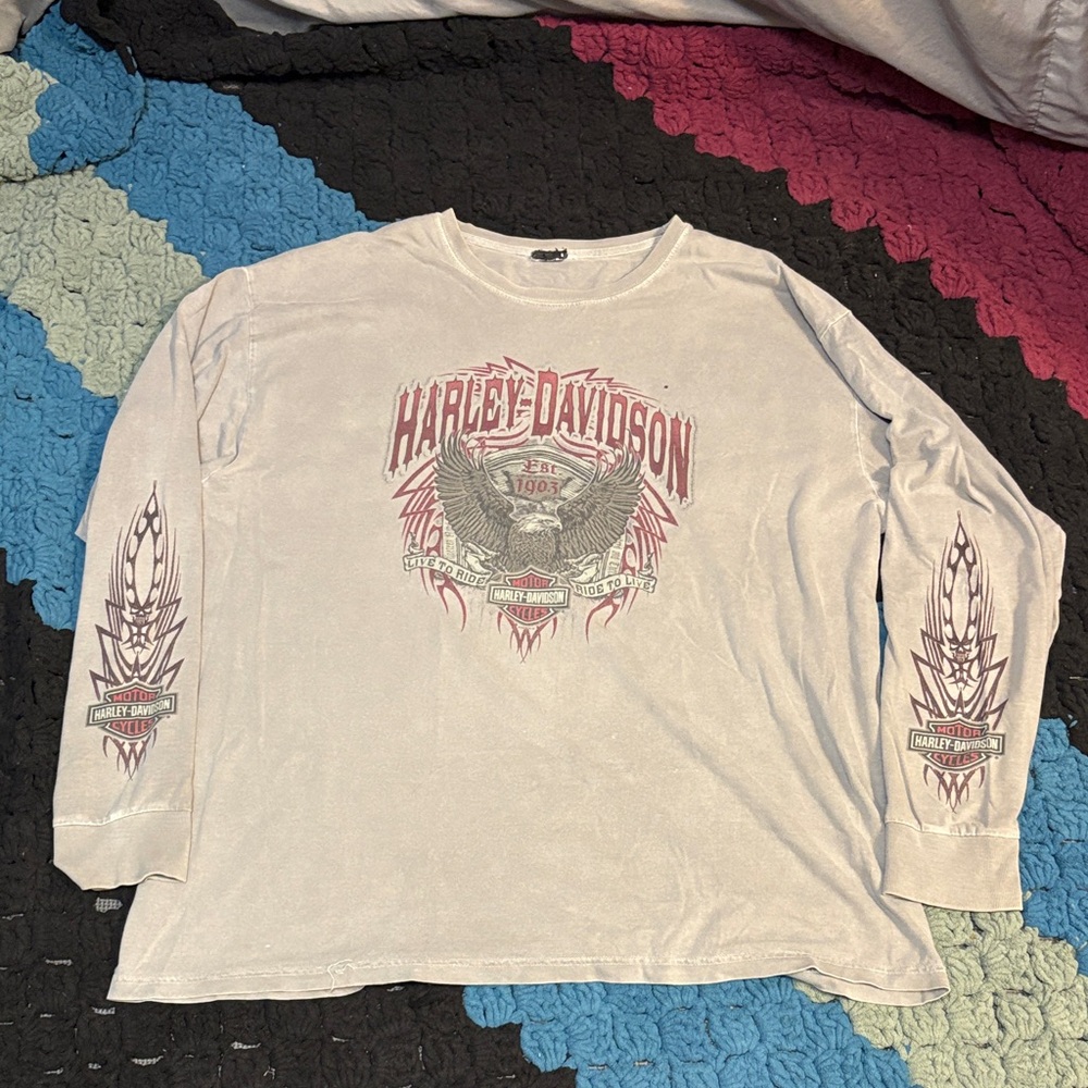 Y2K Distressed Harley Davidson Longsleeve